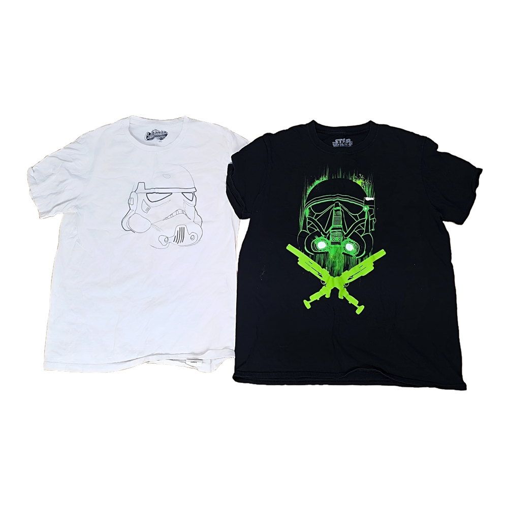 Star Wars Kids Tees - Black & White with Green Accents